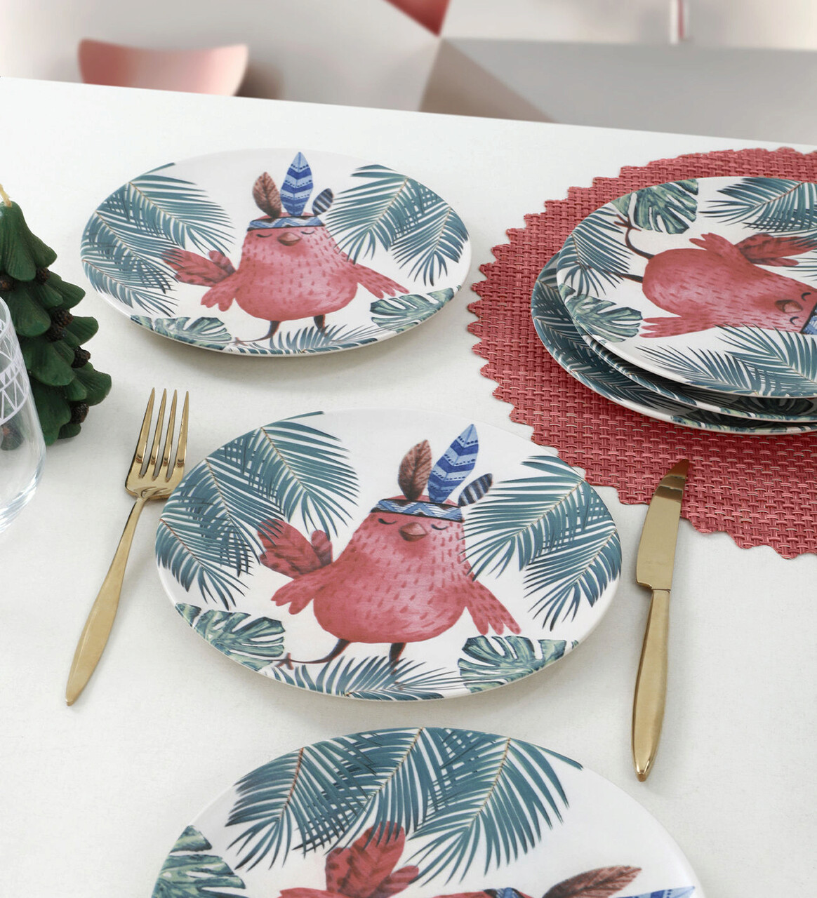 Set farfurii din ceramica pentru desert, Hermia, 275KRM1321, Antibacterian, Multicolor - imagine 3